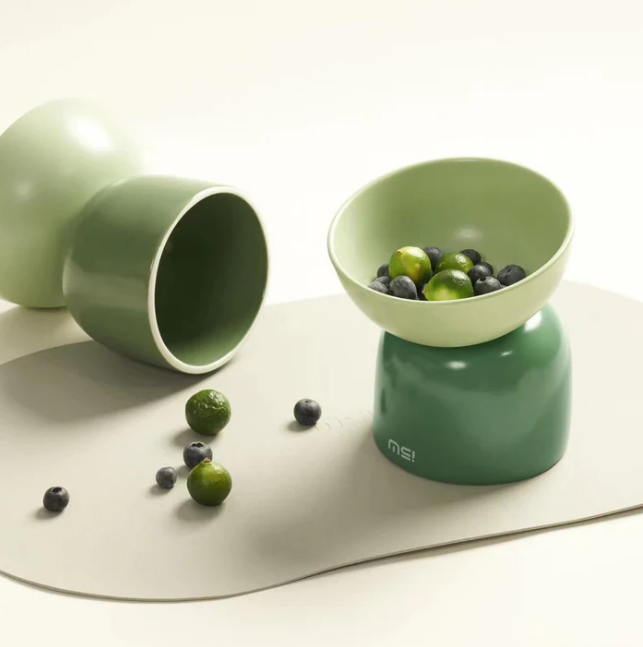 Sugar Bean Ceramic Double Pet Bowls For Cat and Small Dogs