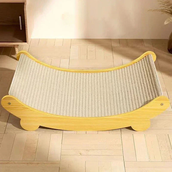 Wooden Sisal Cat Scratching Board Bed – Anti-Slip Cat Scratcher Lounge for Kittens & Cats