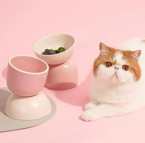 Sugar Bean Ceramic Double Pet Bowls For Cat and Small Dogs